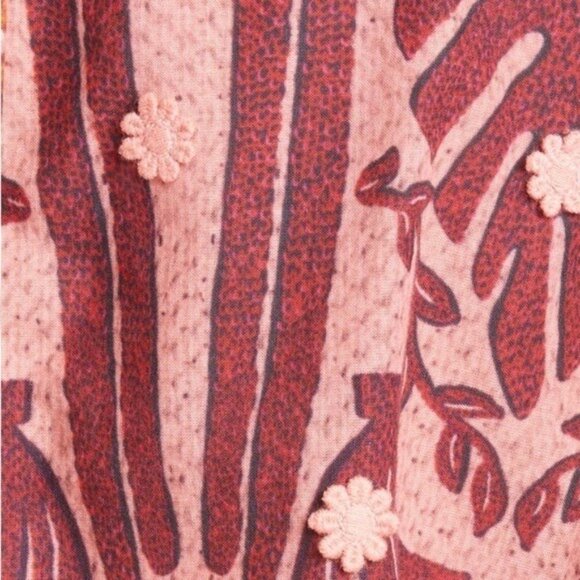 FARM Rio “Ainika Macaws” Puff-Sleeve Cotton Blouse • Size XL • Tropical Print - Picture 7 of 16